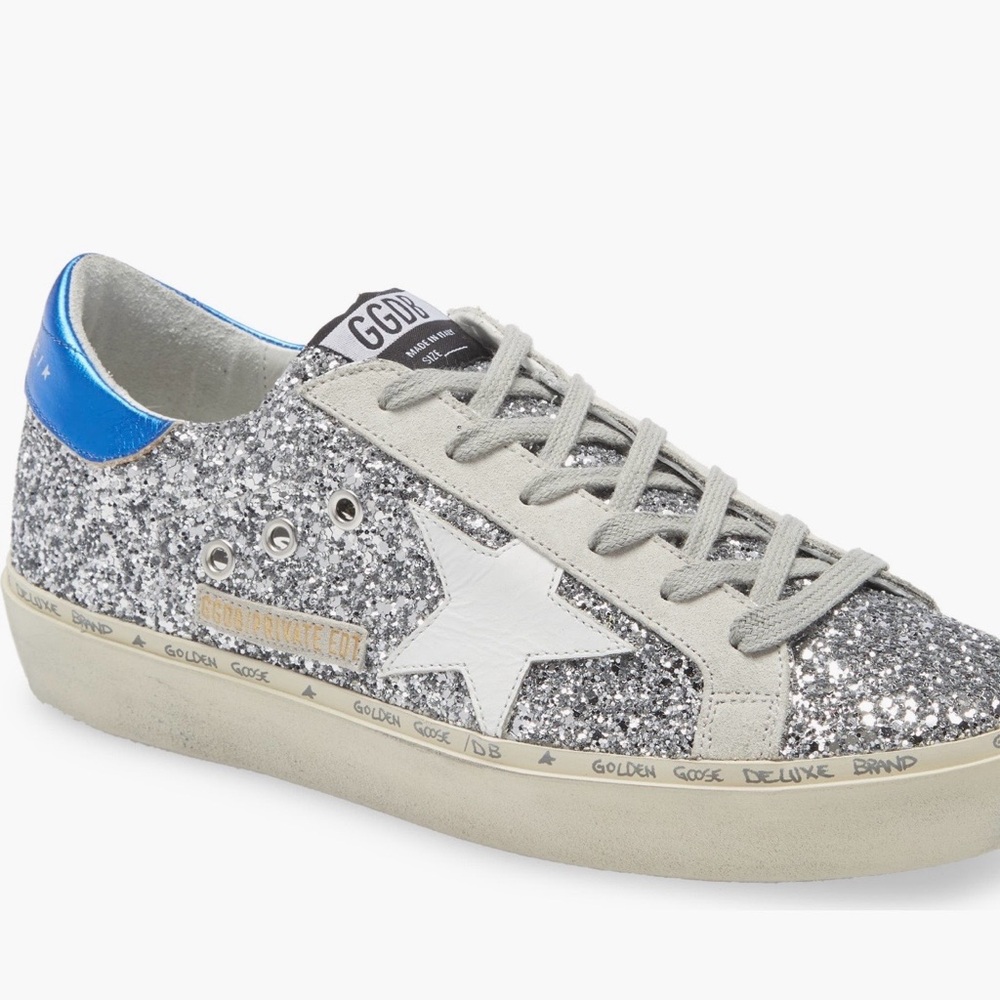 Golden Goose Hi Star Platform Glitter Sneaker